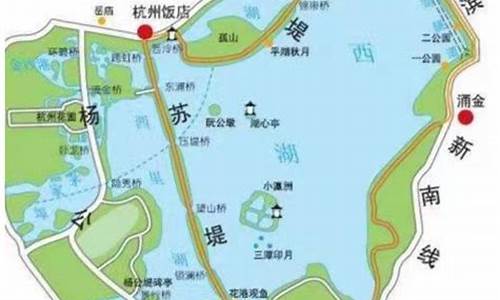 西湖景点路线图_西湖景点路线图手绘